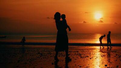 Mother Child Silhouette 1920x1080